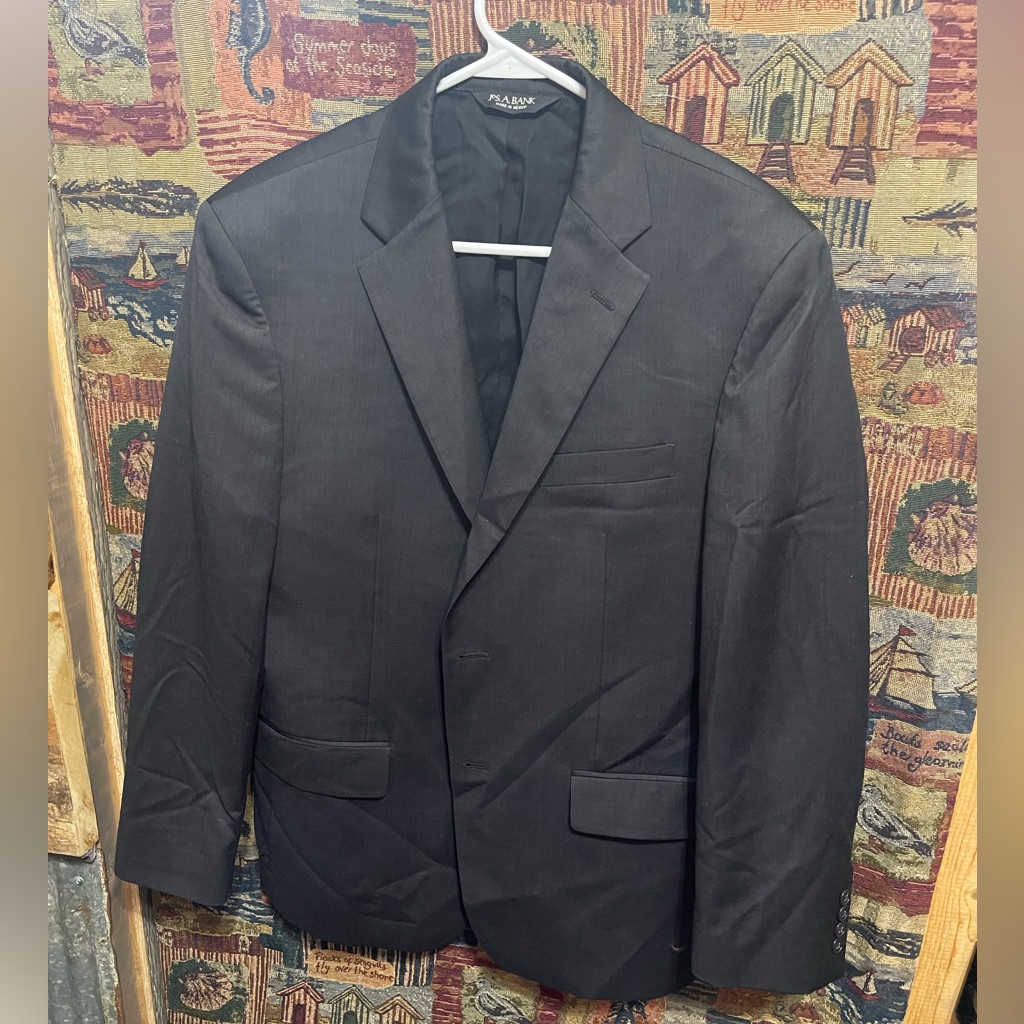 Men’s Charcoal Blazer Jos A Bank Size 40s